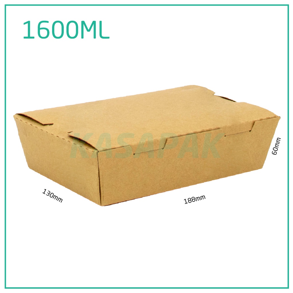 1600ml A Kraft Paper Lunch Box 200/ctn