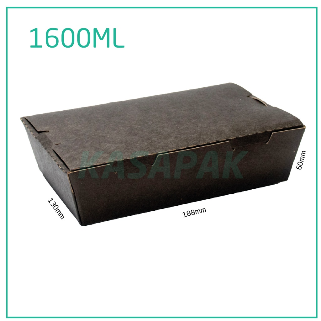 1600ml A Black Paper Lunch Box 200/ctn