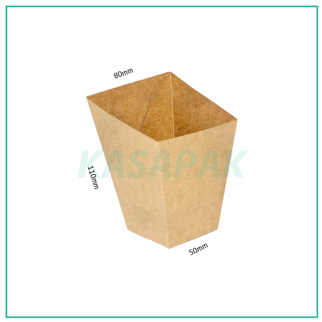 Kraft Paper Fries Box 8x5x11H cm 500/ctn