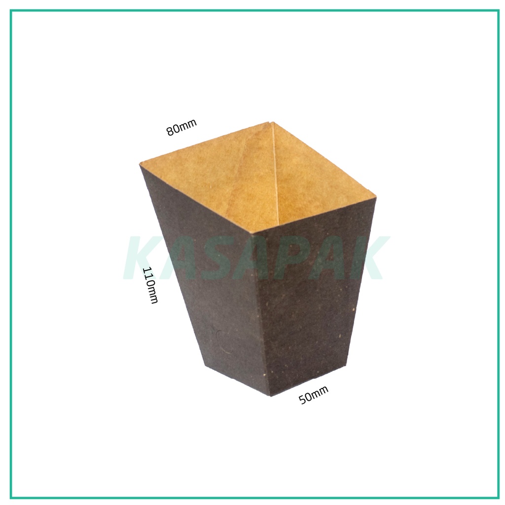 Black Paper Fries Box 8x5x11H cm 500/ctn