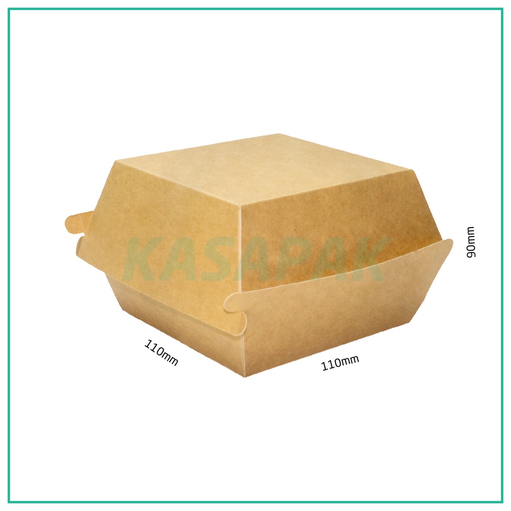 Kraft Paper Burger Box 11x11x9H cm 200/ctn