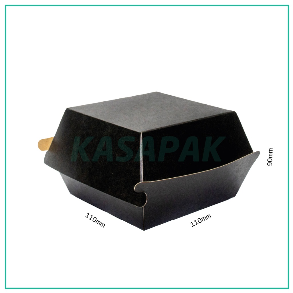 Black Paper Burger Box 11x11x9H cm 200/ctn