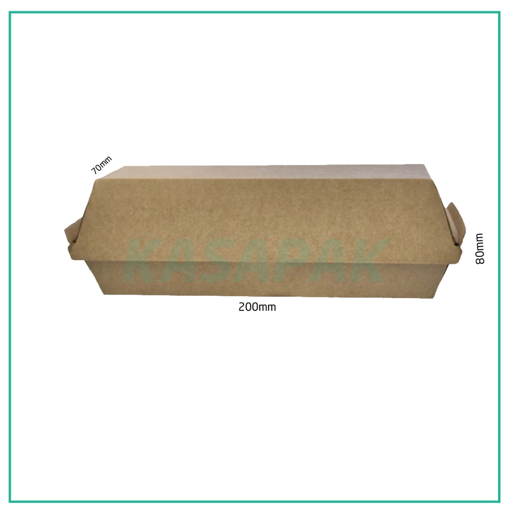 Kraft Paper Sandwich Box 20x7x8H cm 200/ctn