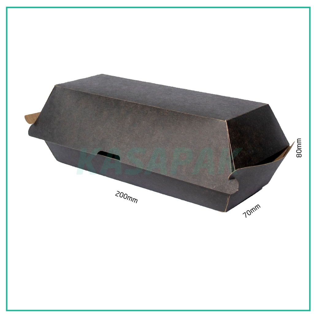 Black Paper Sandwich Box 20x7x8H cm 200/ctn