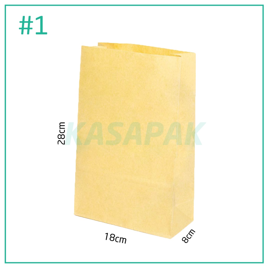 #1 Kraft Paper No Handle Bag 18x8x28H cm 200/ctn