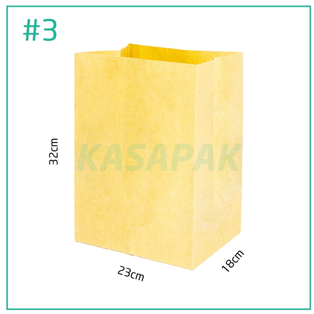 #3 Kraft Paper No Handle Bag 23×18×32H cm 200/ctn