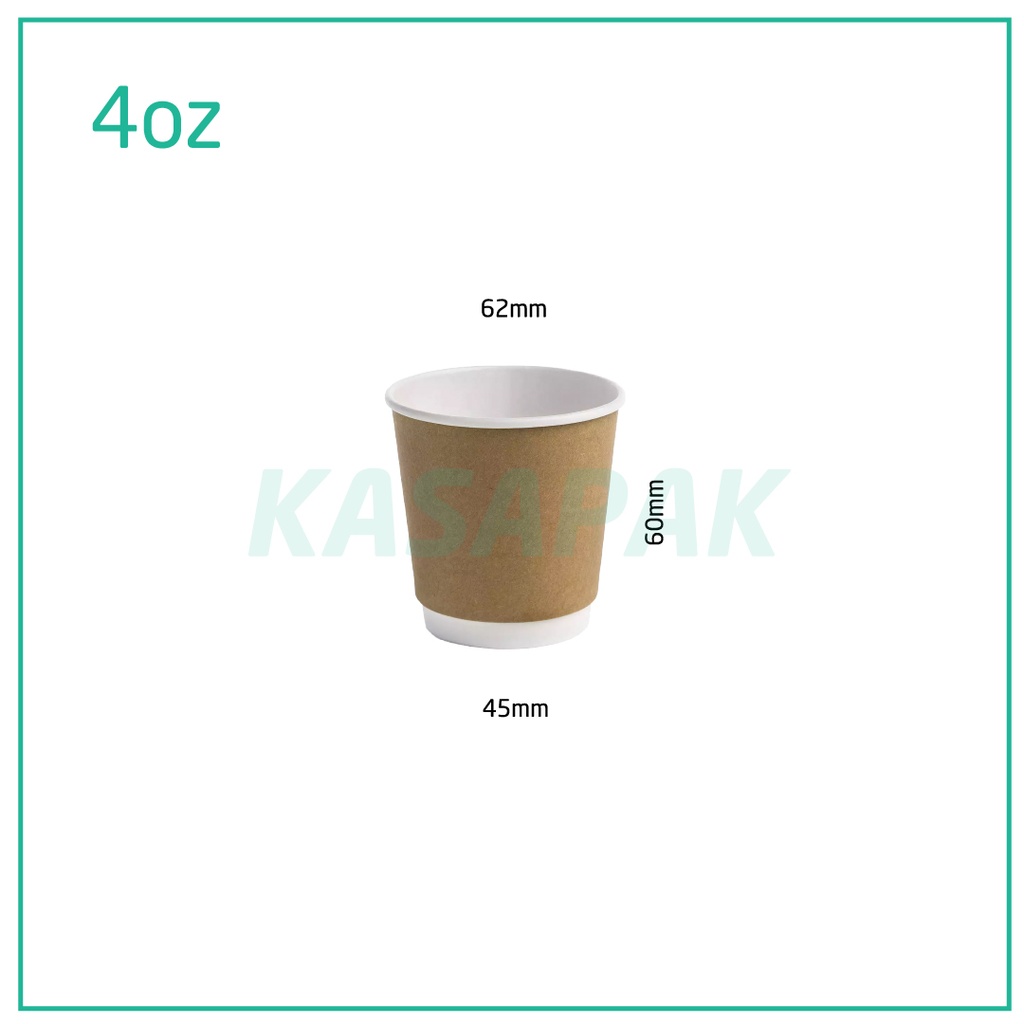 4oz Double Wall Kraft Paper Cup 500/ctn