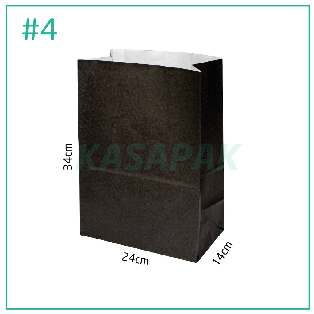 #4 Black Paper No Handle Bag 24×14×34H cm 200/ctn
