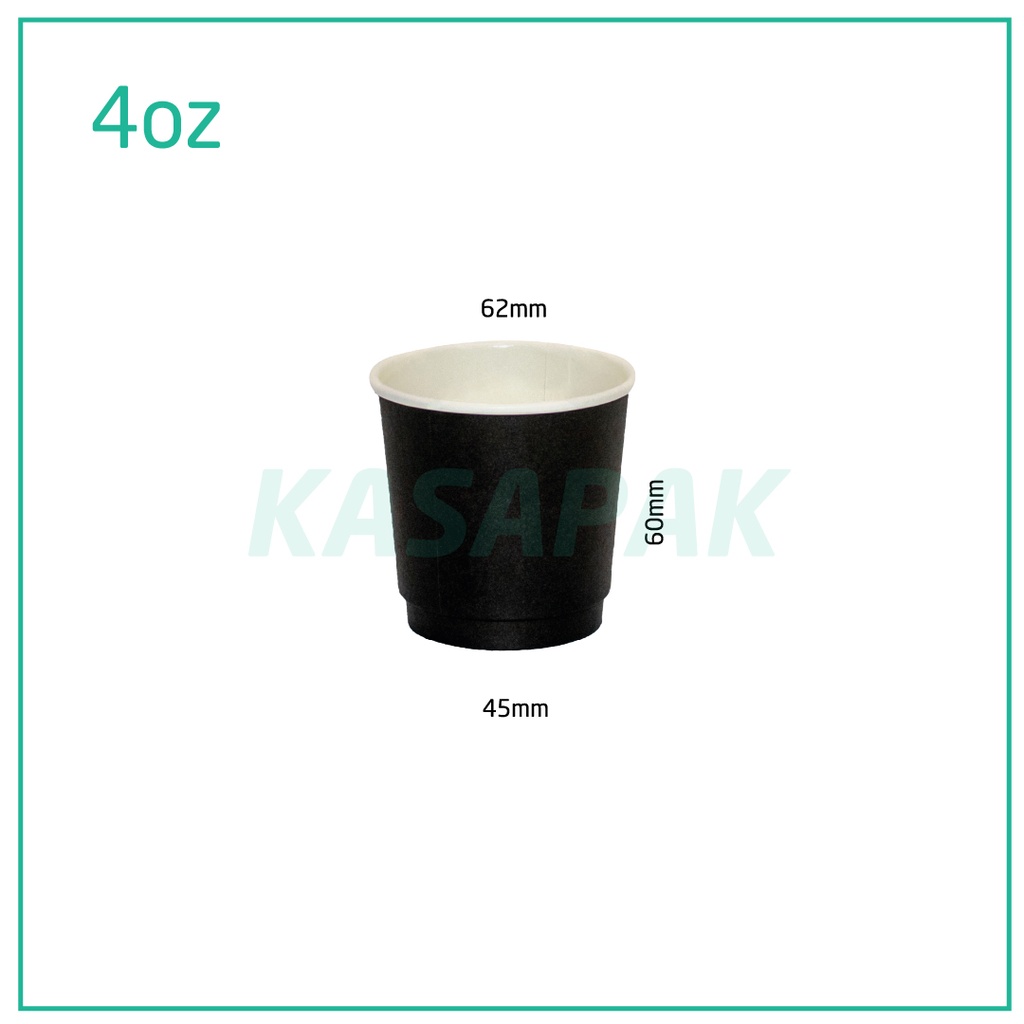 4oz Double Wall Black Paper Cup 500/ctn