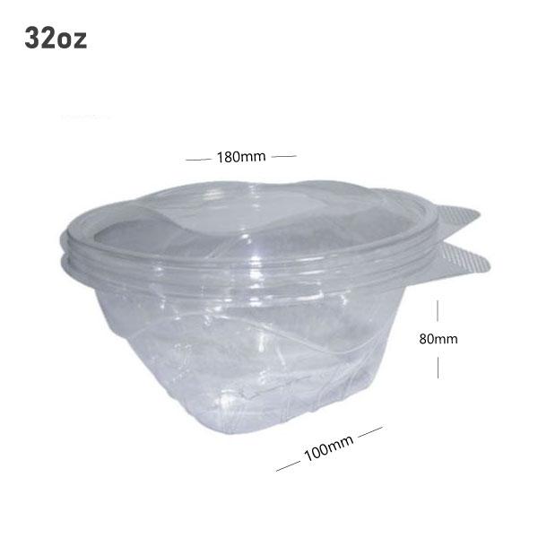 32oz PET plastic Salad bowl Clear With Lid 300/ctn