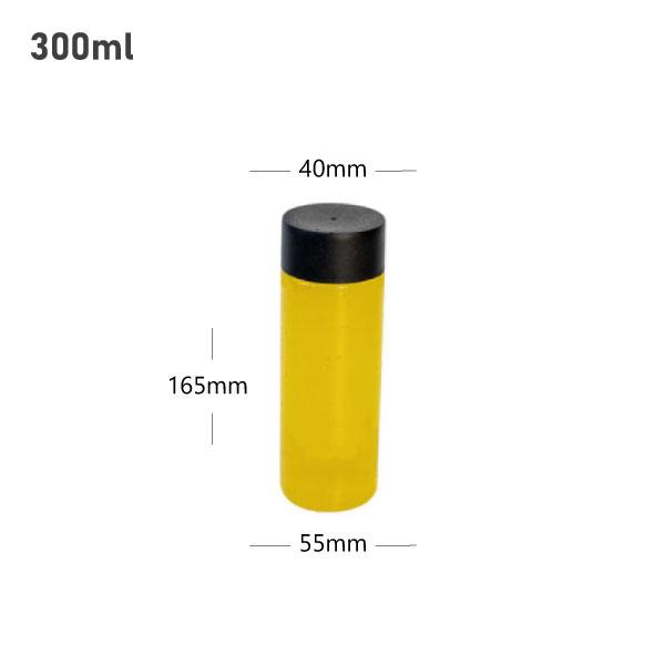 300ml PET Plastic Voss Bottle with Black PP Cap 100/ctn