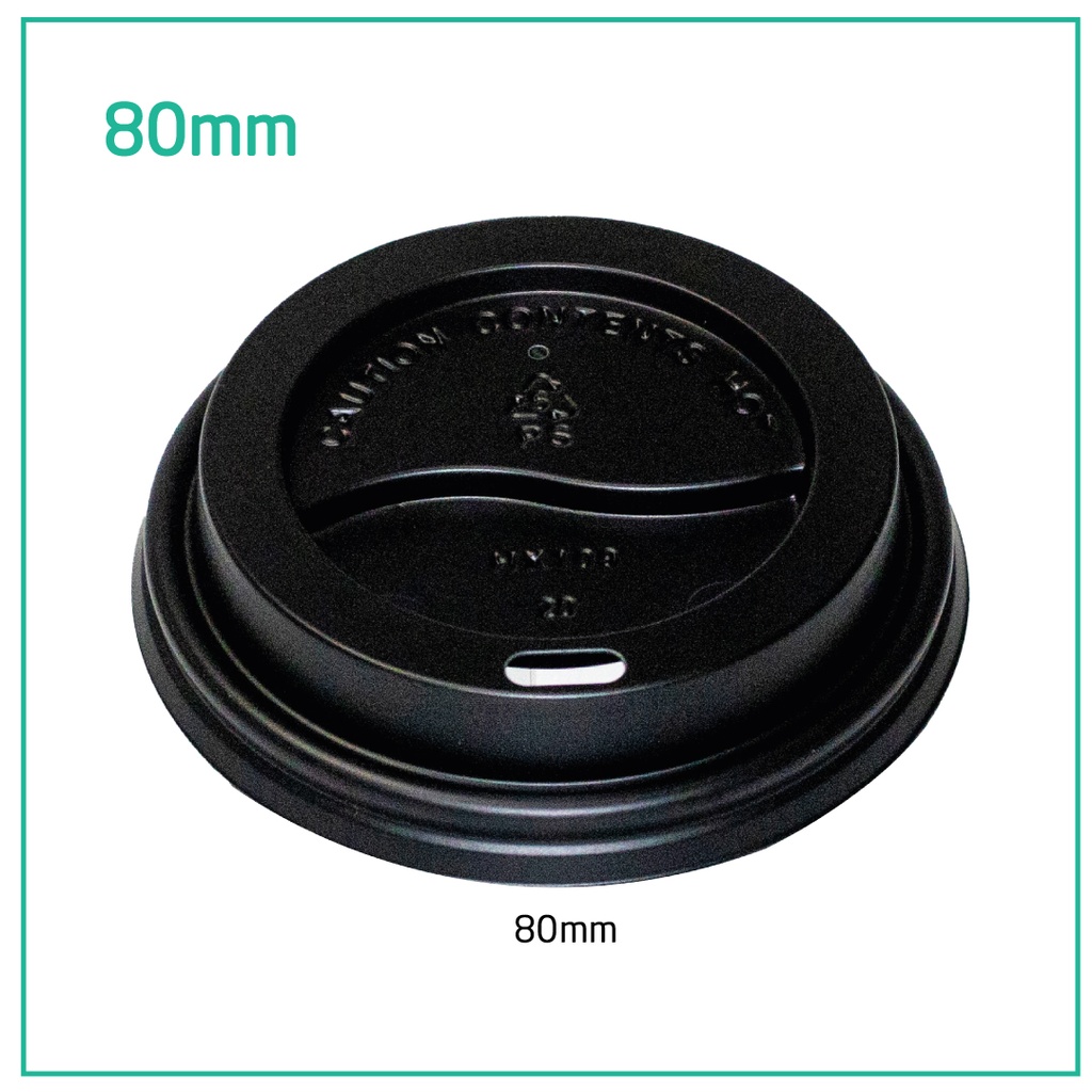 80mm PS Plastic Black No Cap Lid 1000/ctn