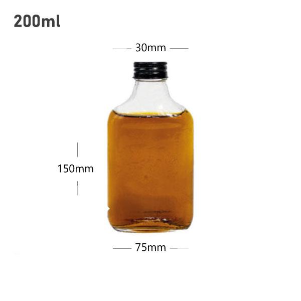 200ml D Cold Brew Glass Bottle Black Alu Cap 50/ctn
