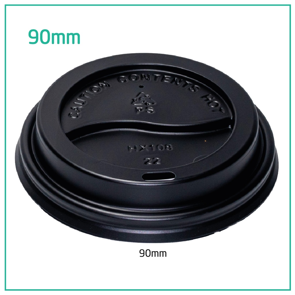 90mm PS Plastic Black No Cap Lid 1000/ctn