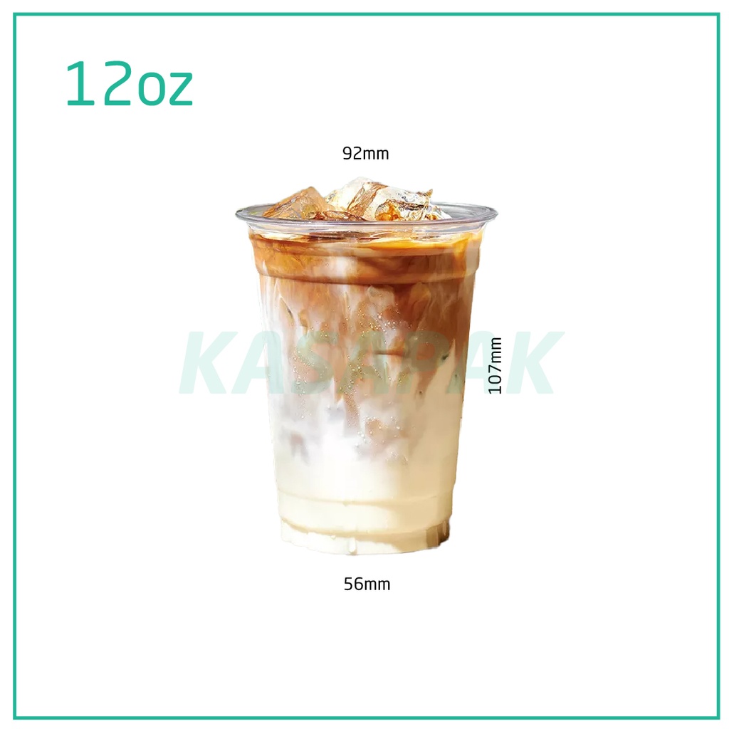 12oz/92mm PET Plastic Cold Drinks Cup 1000/ctn