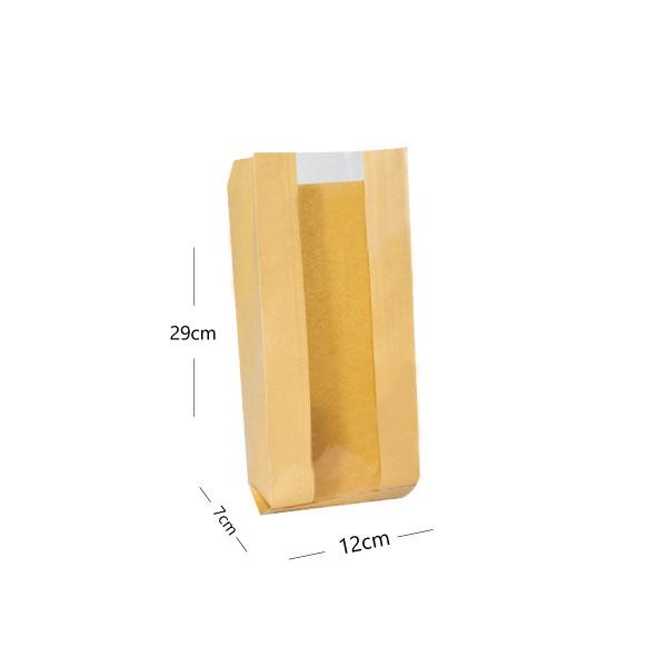 Kraft Paper Window Satchel Bag 12×7×27cm - 1000/ctn