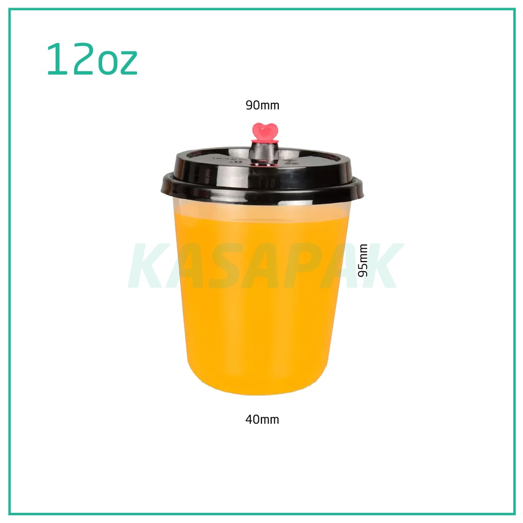 12oz/90mm PET Plastic U Shape Cold Drinks Cup 1000/ctn