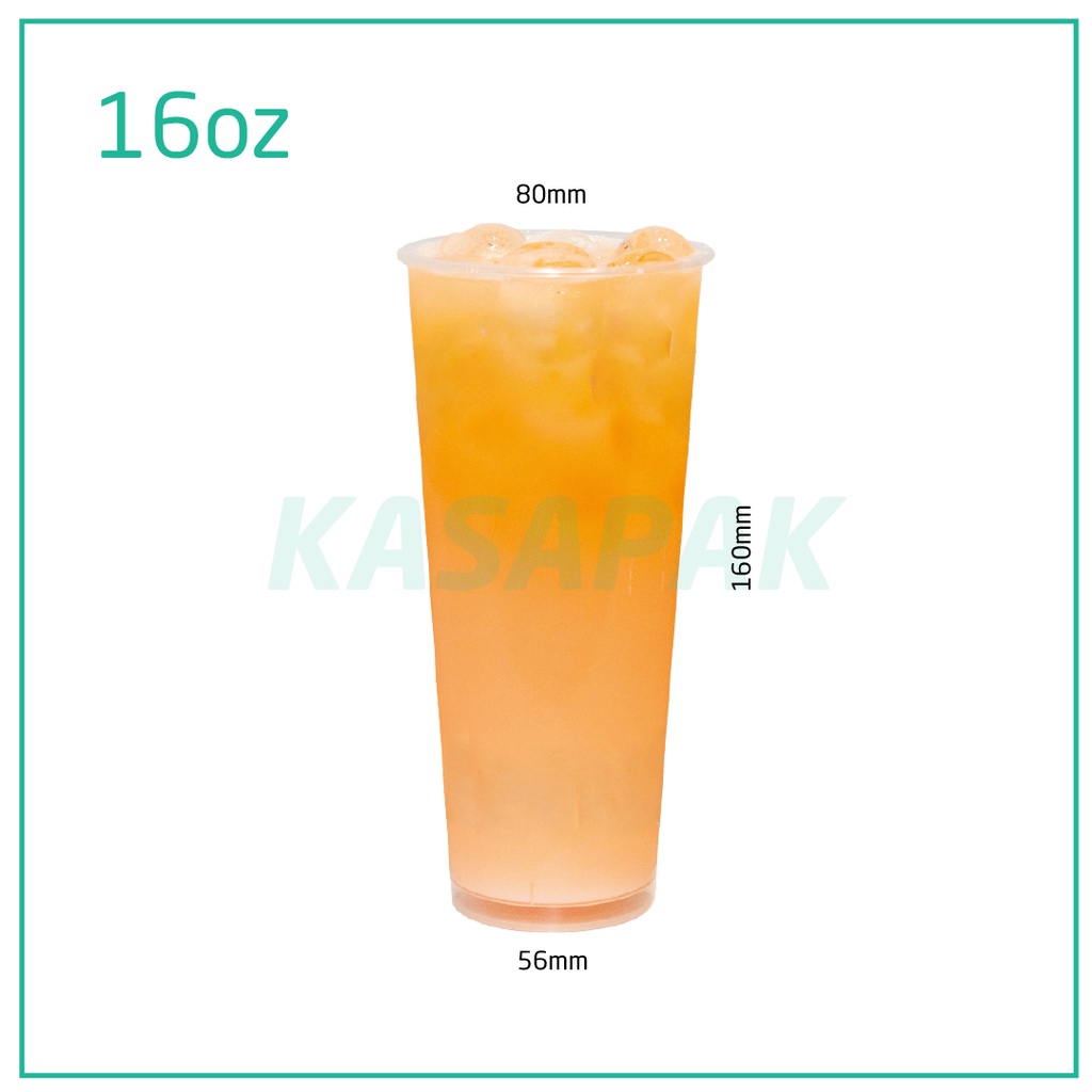 16oz/80mm PP Plastic Clear Cup 500/ctn