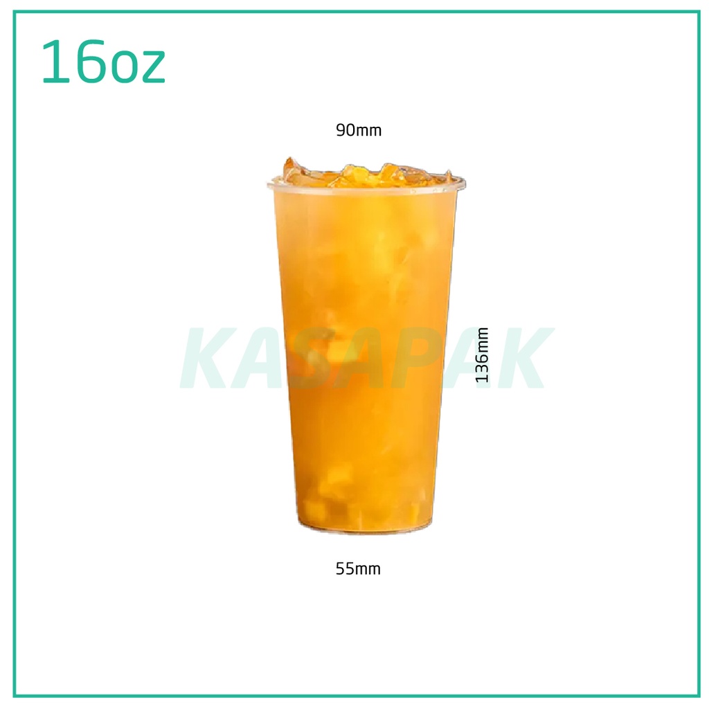 16oz/90mm PP Plastic Clear Cup 500/ctn