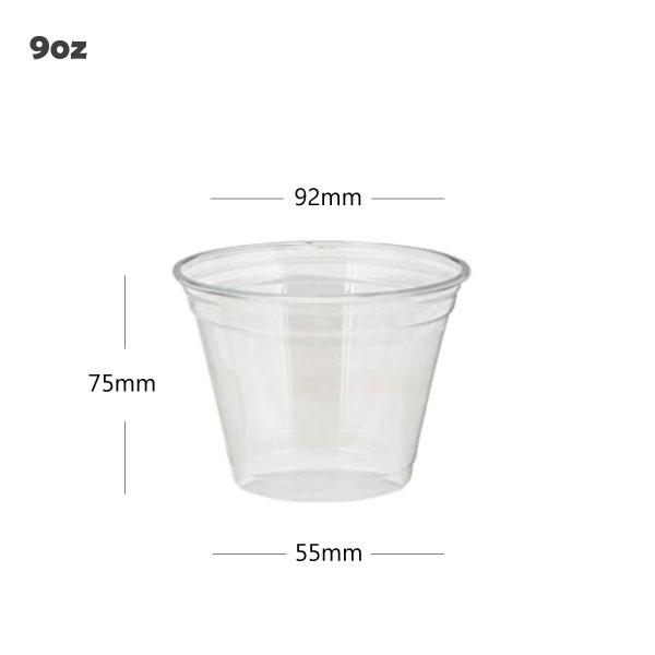 9oz PET Plastic Ice Cream Cup 1000/ctn