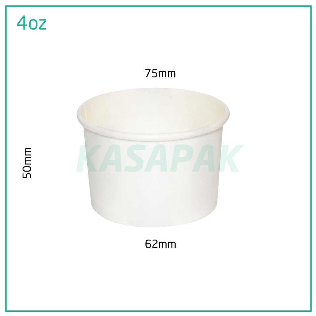 4oz White Paper Ice Cream Cup 1000/ctn