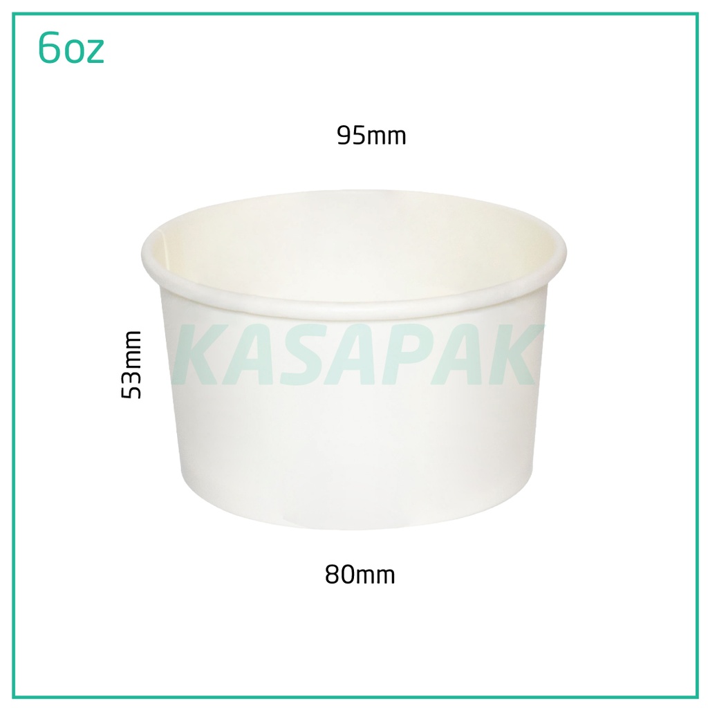 6oz White Paper Ice Cream Cup 1000/ctn