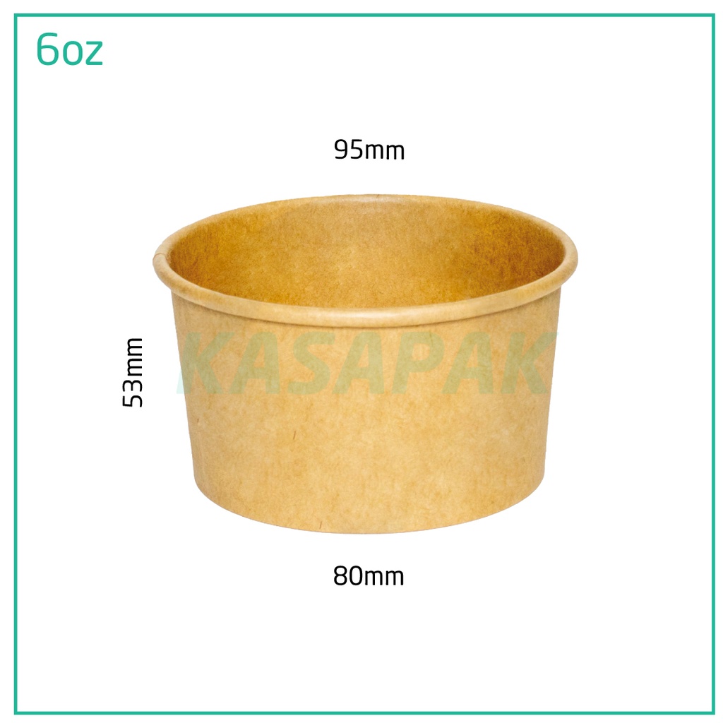 6oz Kraft Paper Ice Cream Cup 1000/ctn