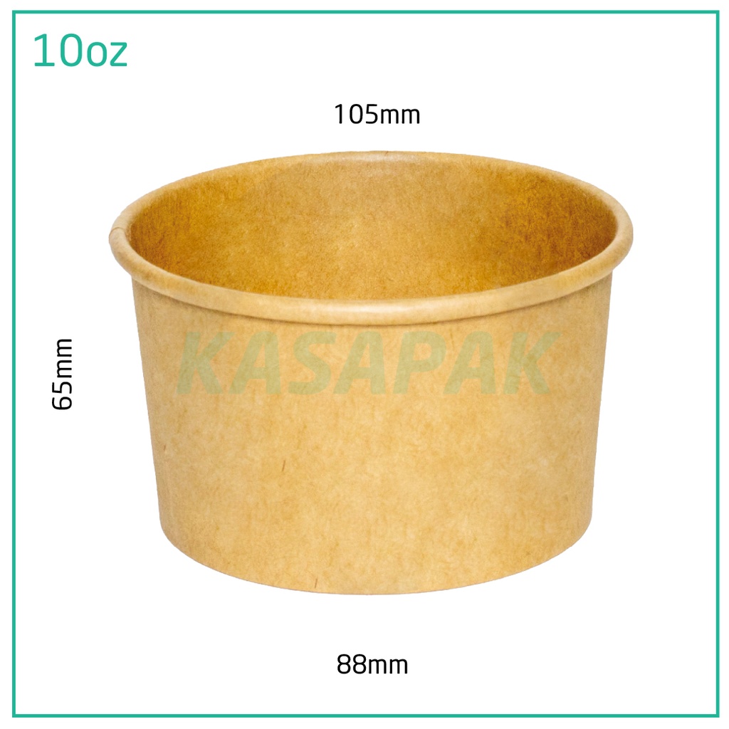 10oz Kraft Paper Ice Cream Cup 1000/ctn