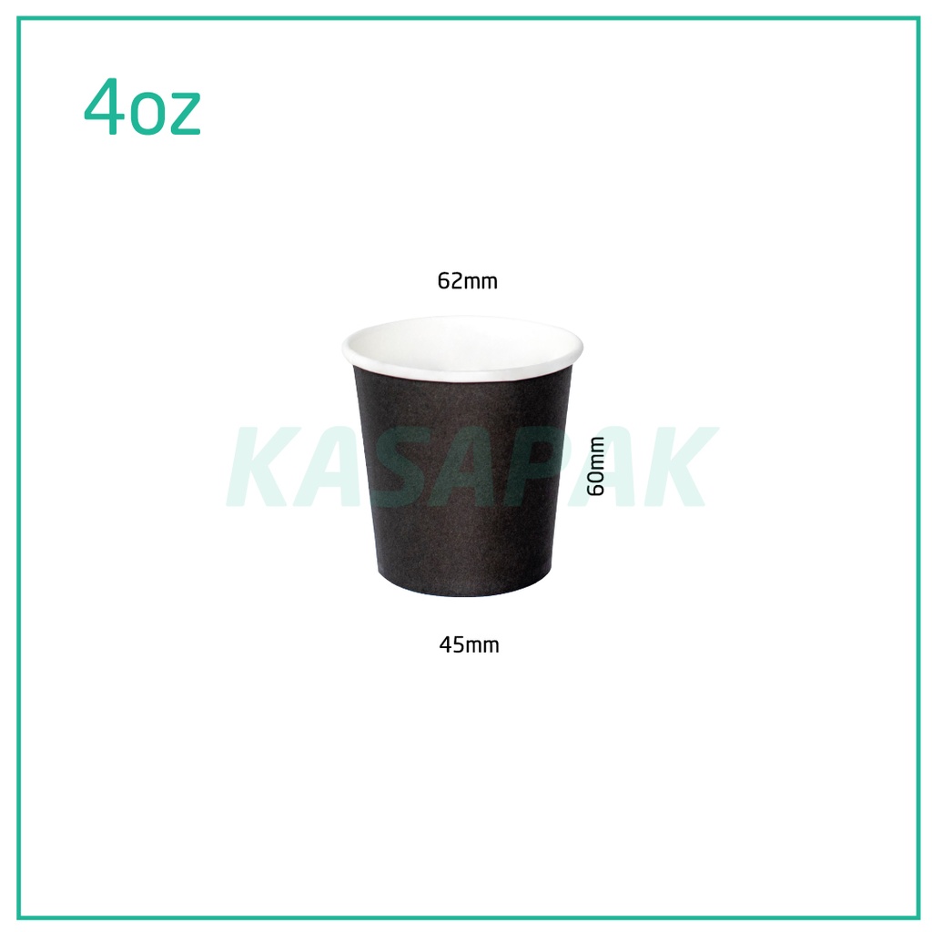 4oz Single Wall Black Paper Cup 1000/ctn