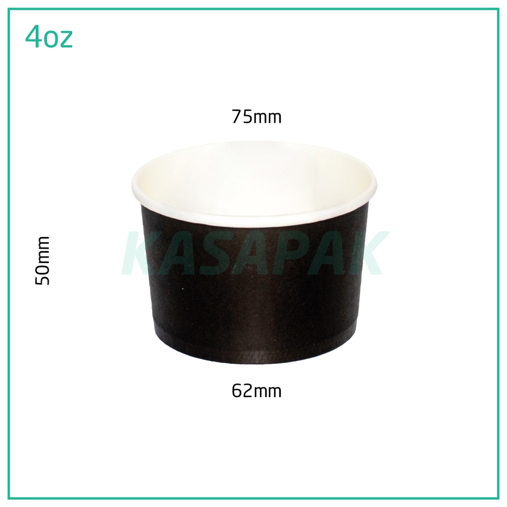 4oz Black Paper Ice Cream Cup 1000/ctn