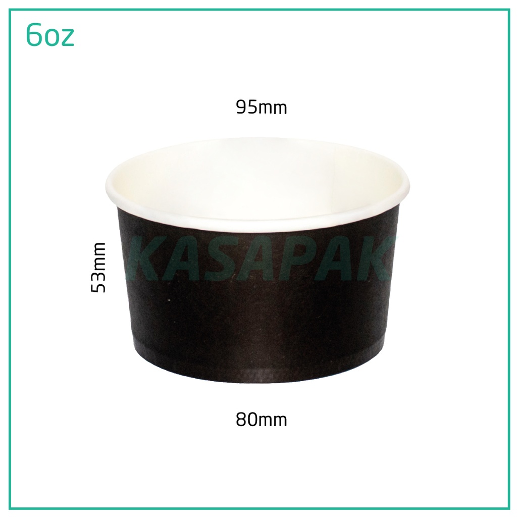 6oz Black Paper Ice Cream Cup 1000/ctn