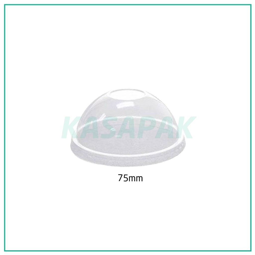 75mm PET Plastic No Hole Dome Lid 1000/ctn