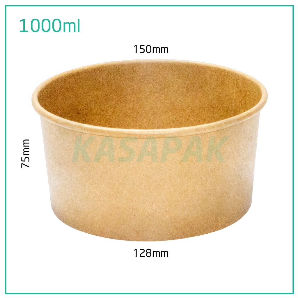 1000ml Kraft Paper Salad Bowl 300/ctn