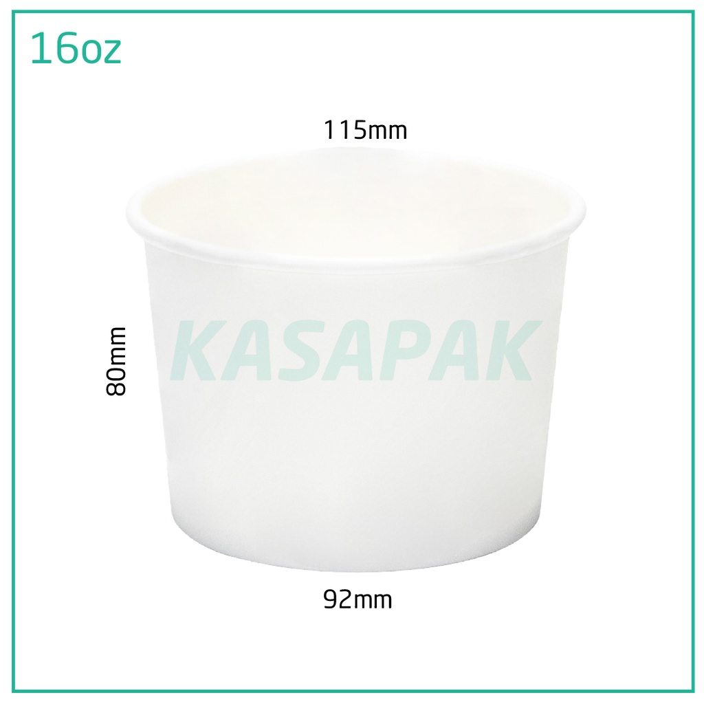 16oz White Paper Soup Bowl 500/ctn