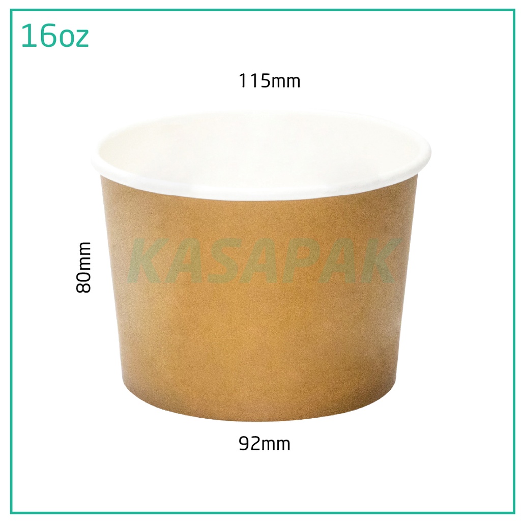 16oz Brown Paper Soup Bowl 500/ctn
