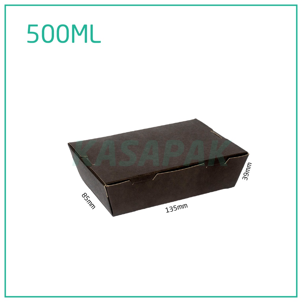 500ml A Black Paper Lunch Box 200/ctn