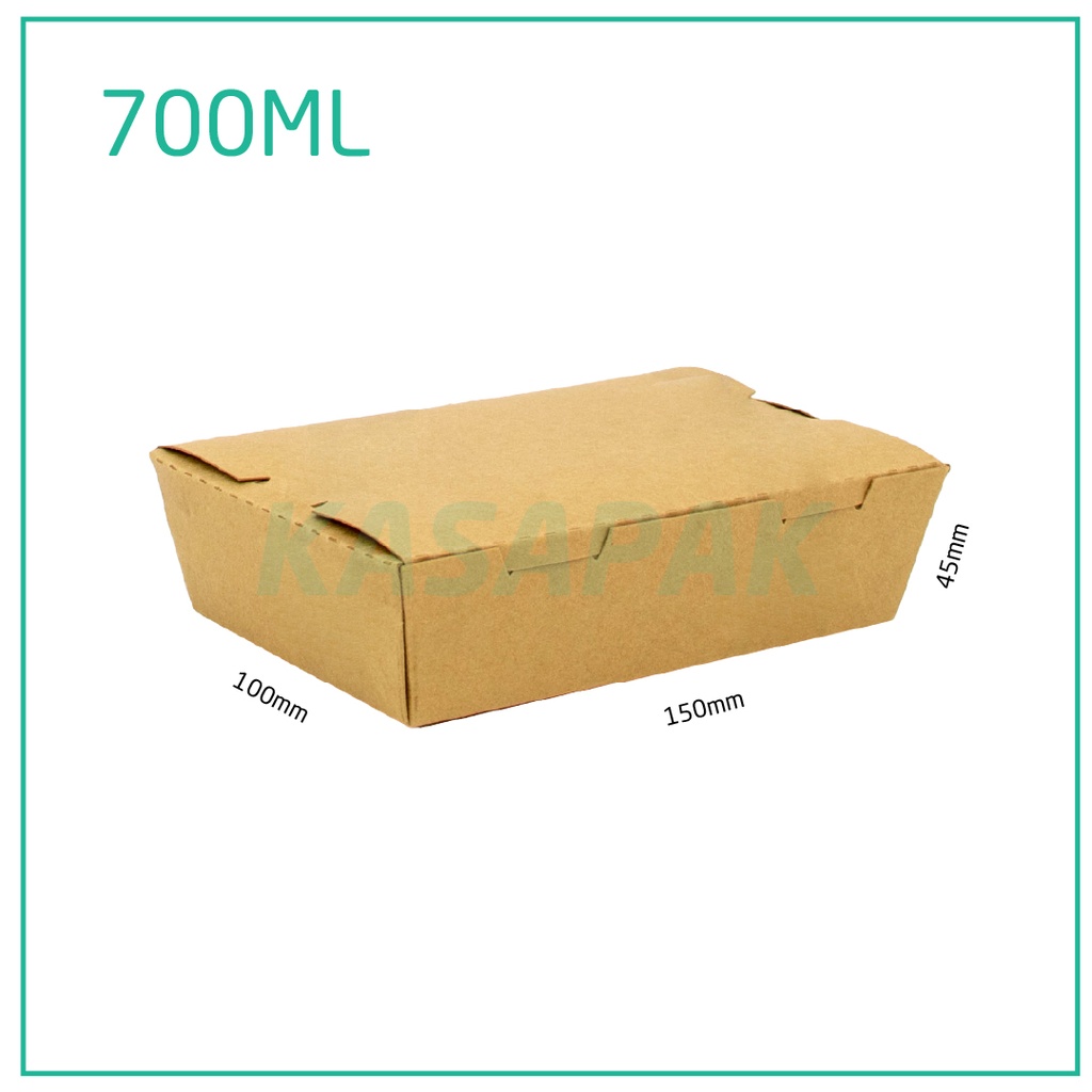 700ml A Kraft Paper Lunch Box 200/ctn