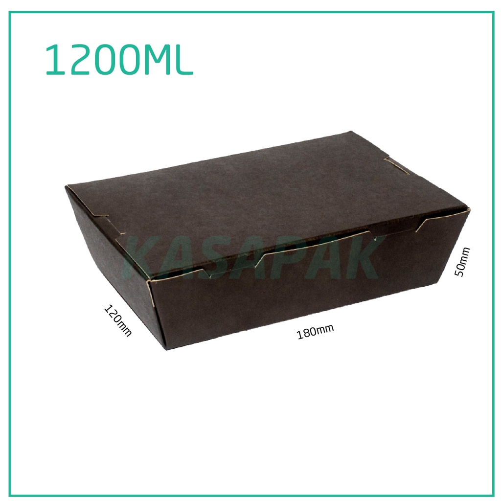 1200ml A Black Paper Lunch Box 200/ctn