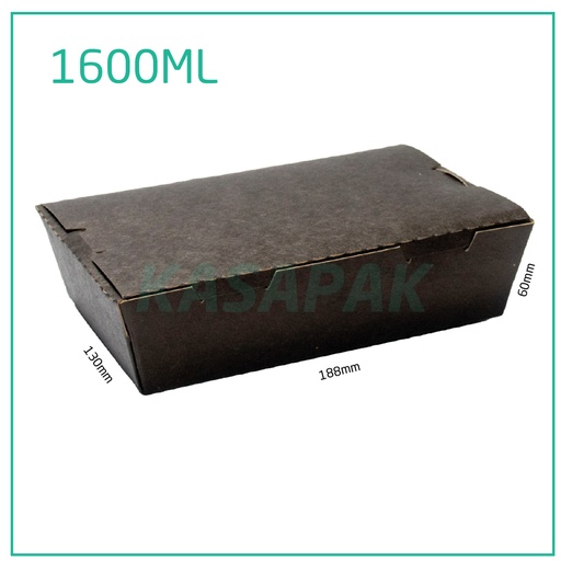 [001213] 1600ml A Black Paper Lunch Box 200/ctn