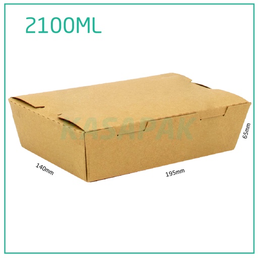 [001215] 2100ml A Kraft Paper Lunch Box 200/ctn
