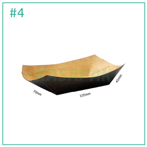 [001253] #4 White Paper Food Tray 10.5x7x4.5H cm 500/ctn