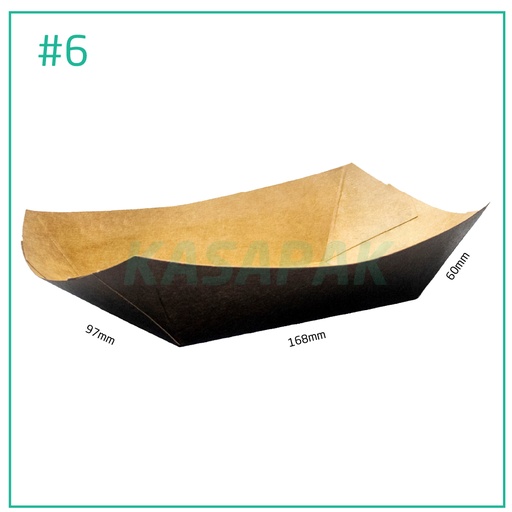 [001257] صحن ورق أسود #6 مقاس 16.8×9.7×6 سم 500 حبة 