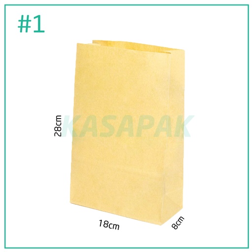 [001300] #1 Kraft Paper No Handle Bag 18x8x28H cm 200/ctn