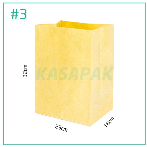 [001301] #3 Kraft Paper No Handle Bag 23×18×32H cm 200/ctn