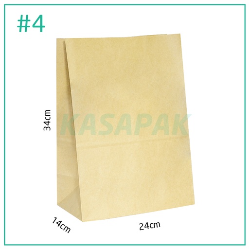 [001302] #4 Kraft Paper No Handle Bag 24×14×34H cm 200/ctn