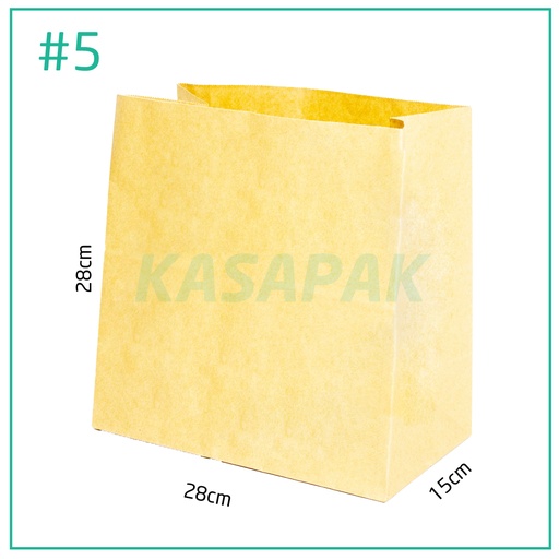[001305] #5 Kraft Paper No Handle Bag 28×15×28H cm 200/ctn