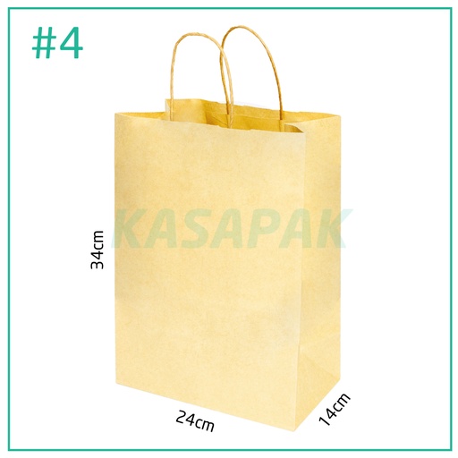 [001308] #4 Kraft Paper Twisted Handle Bag 24×14×34H cm 200/ctn
