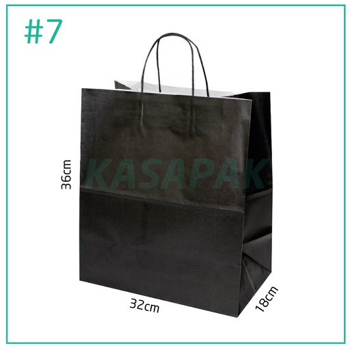 [001315] #7 Black Paper Twisted Handle Bag 32×18×36H cm 200/ctn