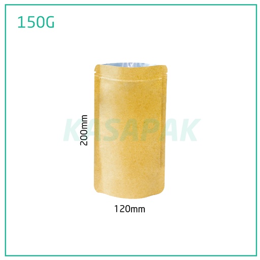 [001350] 150g Kraft Stand Up Ziplock Bag 250/ctn