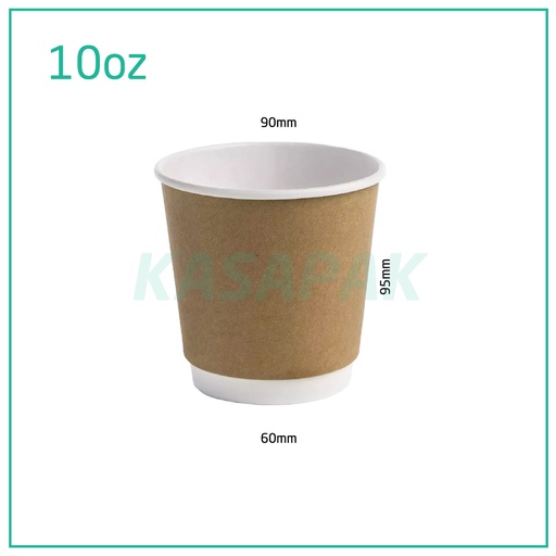 [001019] 10oz Double Wall Kraft Paper Cup 500/ctn